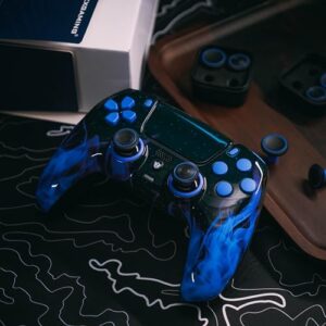 Modded FPS Gaming Controller with Paddles - 4 Remap Back Buttons - Hair Triggers - Interchangeable Thumbsticks - Blue Blaze