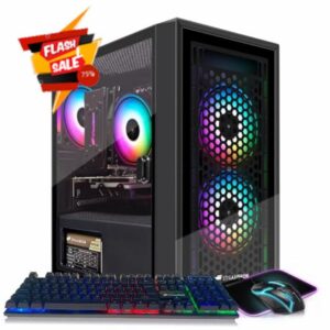 STGAubron-Gaming PC Computer Desktop-RX 560 4GB-Intel i7 Xeon E5 3.0GHz-16GB RAM-512GB SSD WiFi BT-5.0