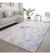 lekeplus 160x230cm Fluffy Soft Rug Living Room Bedroom Rugs, Large Area Anti-Skid Rug, Shaggy Was...