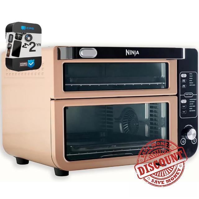 Ninja DCT401QCP 12-in-1 Double Oven with FlexDoor Copper (Renewed) Bundle with 2 YR CPS Enhanced Protection Pack