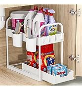 GEMWON Under Sink Storage Kitchen Organiser, 2 Tier Sliding Kitchen Storage Under Sink Shelf, Mul...
