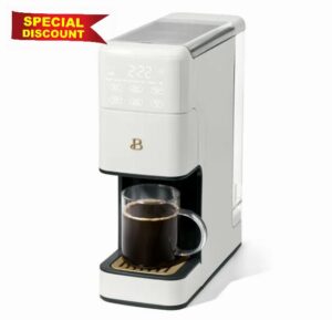 Beautiful Perfect Grind Programmable Single Serve Coffee Maker by Drew Barrymore (White Icing)