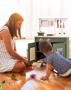 Kids Kitchen Playset Toy Kitchen Set for Kids Age 3 4 5 6 7 (Vintage Green)