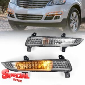 for Chevy Traverse Turn Signal Light Assembly 2013 2014 2015 2016 2017 Corner Side Marker Park Lamps Driver & Passenger Side Set of 2