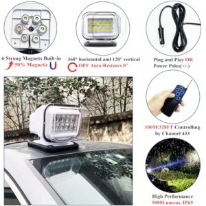 Auto-Reset 360 Rotating Marine Searchlight for Truck Boat