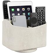 HofferRuffer Remote Caddy PU Leather Media Storage Organizer, 360°Rotation Remote Controller Hold...