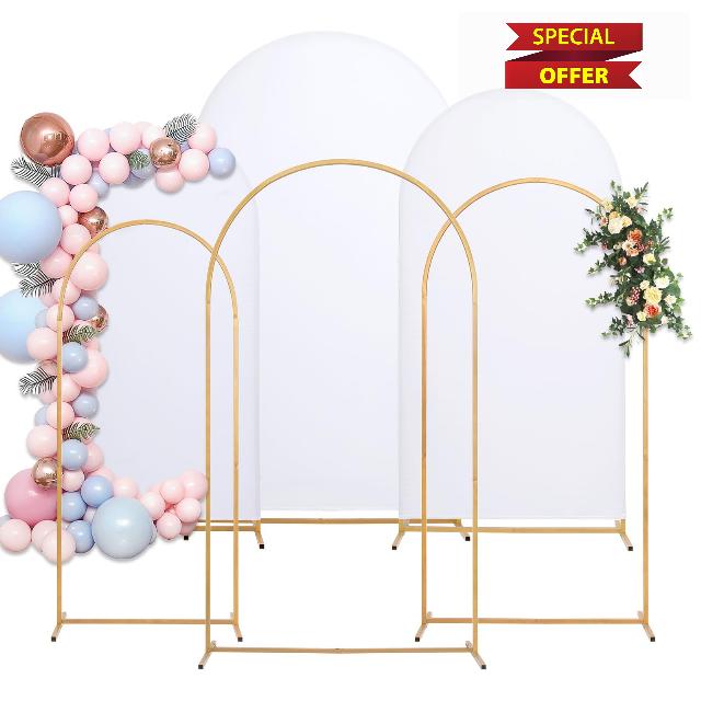 Toolterritary Metal Arch Backdrop Stand and Cover Set