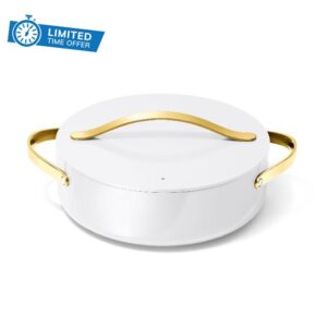 Caraway Rondeau - 6 Qt Non-Stick Pan with Lid - Free From Forever Chemicals - Perfect for Searing