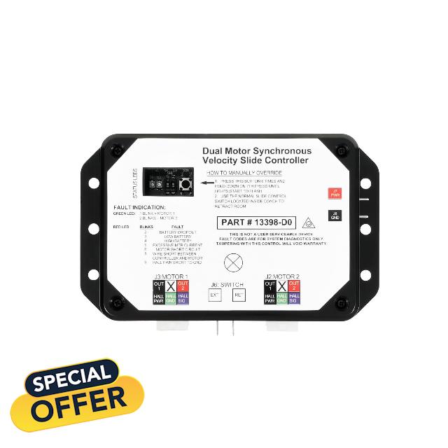 Kozlira Dual Motor Synchronous Velocity Slide Controller Compatible with Lippert in-Wall Slide-Out on RV #Replace 13398-DO 13398-C2 Controller V-Sync II