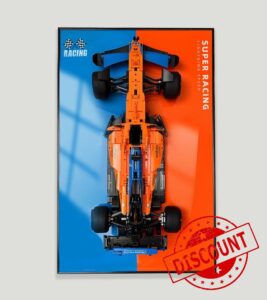 iCUANUTY Display Wall Board for Lego Technic McLaren Formula 1 42141