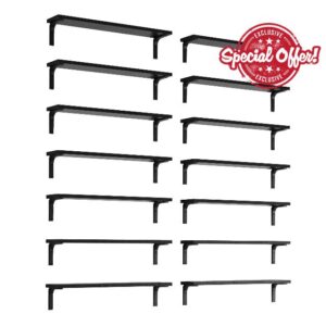 Wallniture Nola 24 inch Rustic Floating Shelves for Wall with 4'' Brackets
