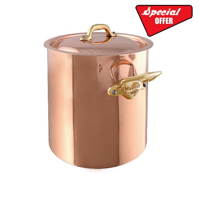 Mauviel 1830 Mauviel M'150B Copper Stockpot With Lid Brass Handles