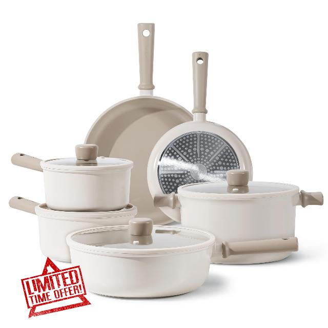 CAROTE 10pcs Pots and Pans Set Non Stick