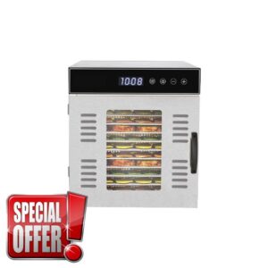 NutriChef Commercial Electric Food Dehydrator Machine - 14 Shelf Extra Large Capacity - Stainless Steel Trays - 1000-Watts