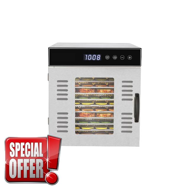 NutriChef Commercial Electric Food Dehydrator Machine - 14 Shelf Extra Large Capacity - Stainless Steel Trays - 1000-Watts