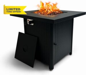 GasOne Propane Fire Pit Outdoor Heater – 28-inch Large Tabletop Fire Pit for Outdoor Use – 52