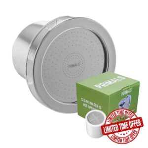 PRIMALS Filtered Shower Head - Reduces Dry Itchy Skin
