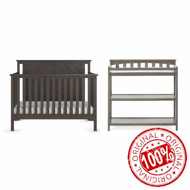 Child Craft Hampton Flat Top Crib and Changing Table Nursery Set