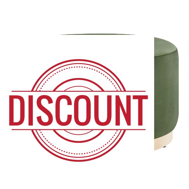 Modway Tilden 29 Inch Round Performance Velvet Upholstered Ottoman in Moss Green Natural - Round Ottoman Coffee Table for Living Room - Large Ottoman Foot Rest with Rubberwood Plinth Base
