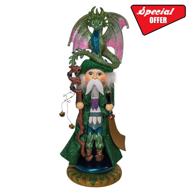 Kurt Adler 18-inch Hollywood Nutcrackers™ Wizard with Dragon Nutcracker