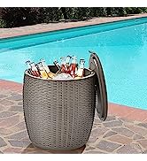 TANGZON Rotomolded Enhanced Ice Cooler, Ice Retention Cool Box with Cup Holders, Non-Slip Feet, P...