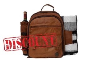 Argali Wines Premium Collection Genuine Leather Picnic Backpack for 4 | Insulated Compartment | Blanket | Dinner Plates | Cutlery Set | Luxury & Style | Ideal Gift for Women and Men (Brown)