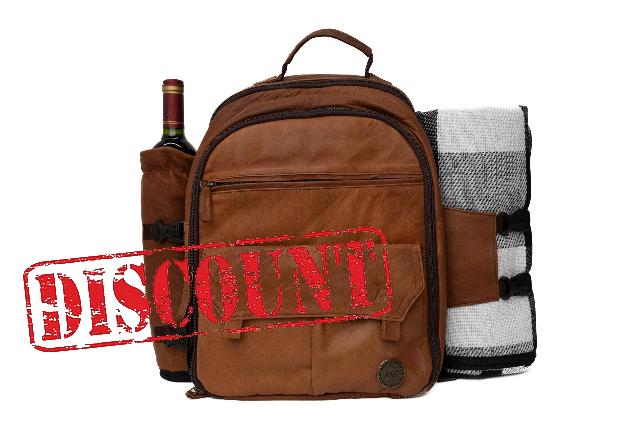 Argali Wines Premium Collection Genuine Leather Picnic Backpack for 4 | Insulated Compartment | Blanket | Dinner Plates | Cutlery Set | Luxury & Style | Ideal Gift for Women and Men (Brown)