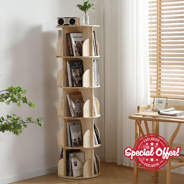 Rotating Bookshelf Tower