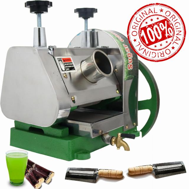 Banfluxion Manual Sugar Cane Juicer Machine Stainless Steel Sugar Cane Juicer Machine High-Efficiency Juice Press Extractor with 2 Peeling Knives and Filter