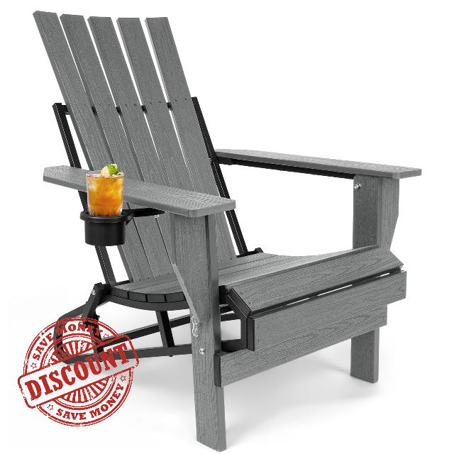 YSTARWPC Adirondack Chair Folding with Cup Holders