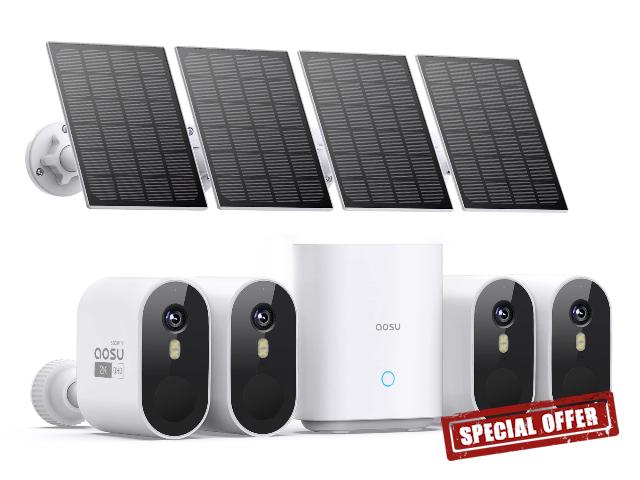 AOSU Solar Security Cameras Wireless Outdoor