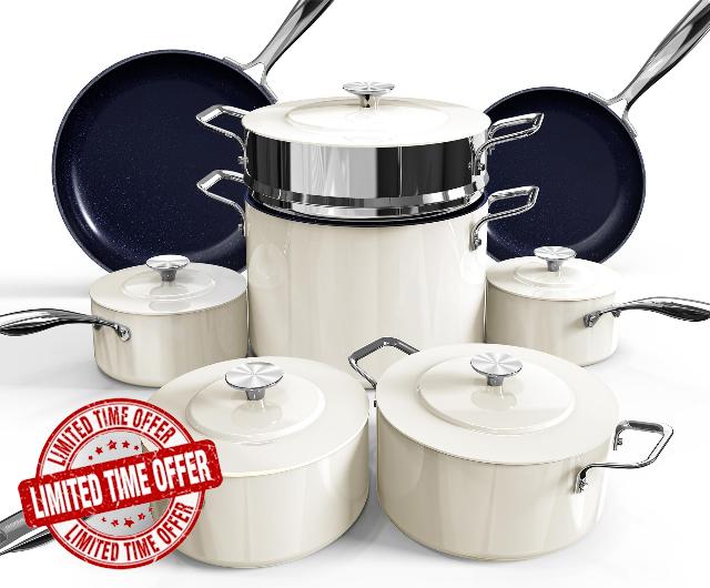 Nuwave Lux 13pc Forged Lightweight Cookware Set PFAS Free