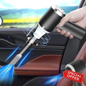 Handheld Car Vacuum Cleaner 120w Powerful Suction Small Car Vacuum Cleaner Mini Dusts Buster with USB Portable Vacuum Cleaner with Cleaning Cloth Daily Use #2024