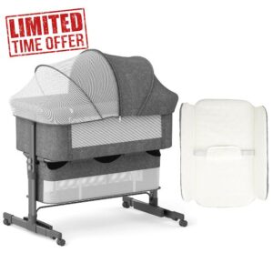 KORIMEFA 4 in 1 Baby Bassinet with Diaper Changer