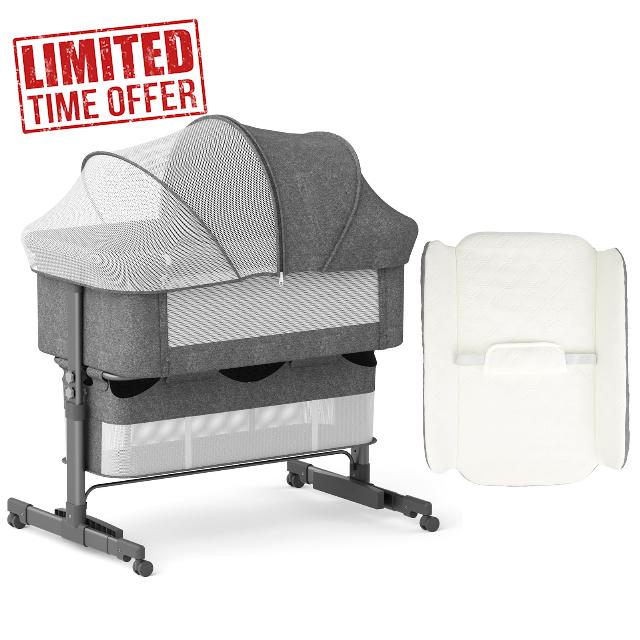KORIMEFA 4 in 1 Baby Bassinet with Diaper Changer