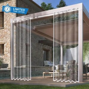 Outdoor Clear Curtain Heavy Duty Clear Tarps with Metal Grommets Durable Plastic Tarpaulins for Plants Gardens Chicken Coops and Patios (Color : Clear