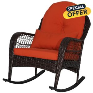 MEDIMALL Outdoor Wicker Rocking Chair