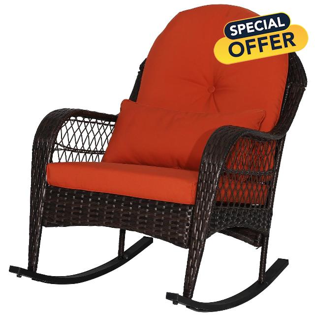 MEDIMALL Outdoor Wicker Rocking Chair