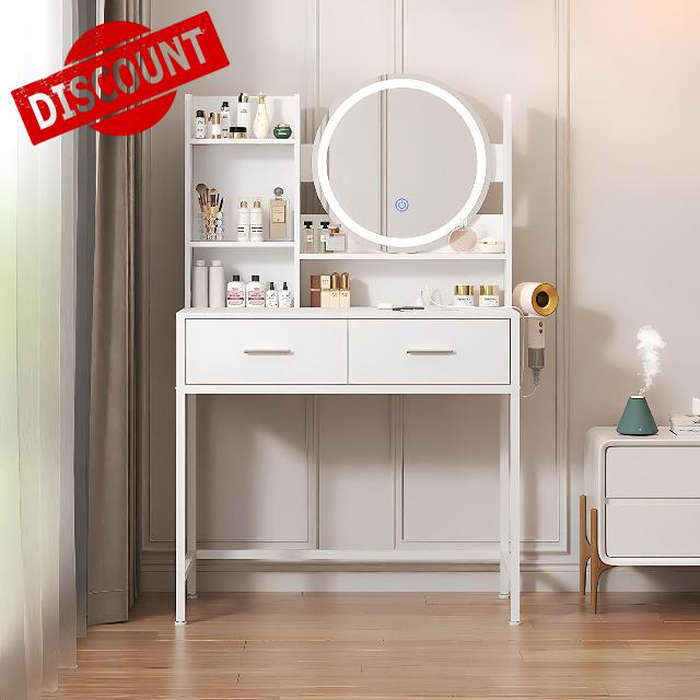 Vanity Desk with Lights and Mirror