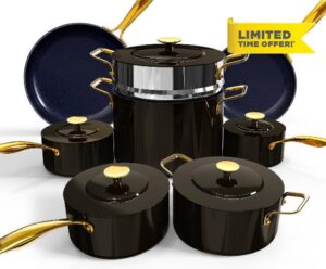Nuwave 13pc Duralon Blue Luxury Edition Cookware Set