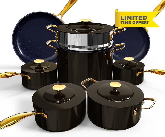 Nuwave 13pc Duralon Blue Luxury Edition Cookware Set