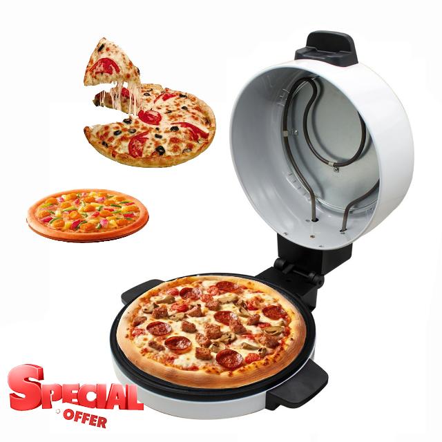 Generic Countertop Pizza Maker 13 Inch Electric Pizza Oven Indoor Portable Comes Electric Pizza Oven Arabic Bread Maker Machine Stainless Steel Heating Coil Fast Cooking