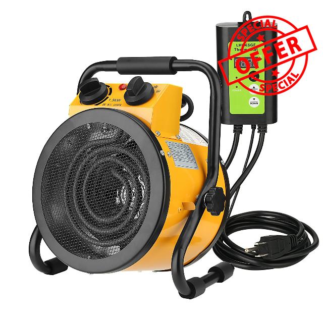 LHUKSGF Greenhouse Heater with Digtal Thermostat