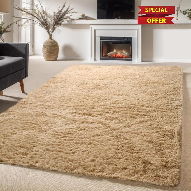 lekeplus Rugs Living Room Large Rugs Bedroom Anti Skid Rug Shaggy Soft Rug for Living Room Bedroom Play Area Kids Room Luxury Decorative(Camel