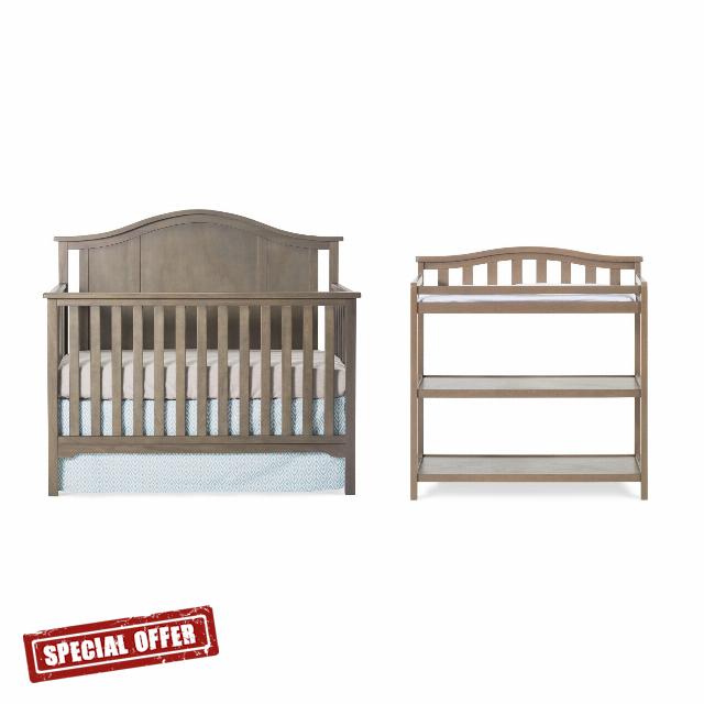 Child Craft Hampton Arch Top Crib and Changing Table Nursery Set