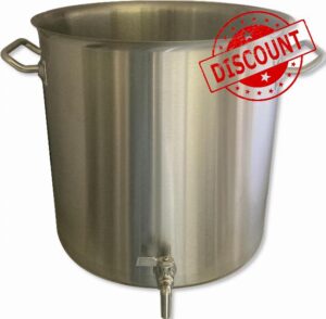 8.75 Gallons Stainless Steel Brewing Stock Pot with Spigot Spout: Heavy-Duty 35 qt Kettle with Faucet Drain Valve Tap to Pour