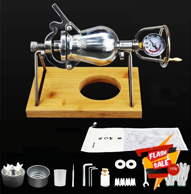 Generic Chinese Traditional High Pressure Hand Popcorn Machine Stainless Steel Mini Cannon Popcorn Pot - Old-Fashioned Popcorn Poppers for Home Movie Theater