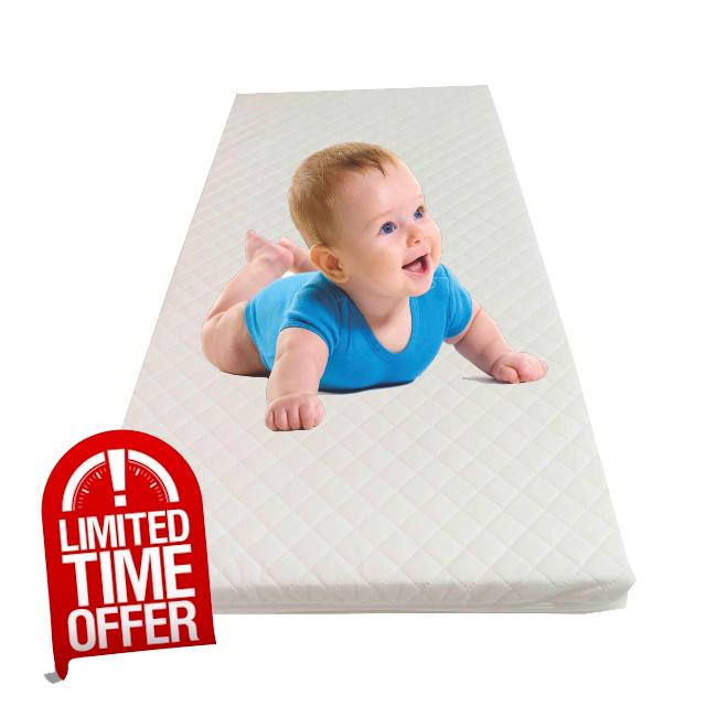 GRIZZLY FOAM Extra Breathable Baby Toddler Cot Bed Mattress Quilted Thick Hypoallergenic