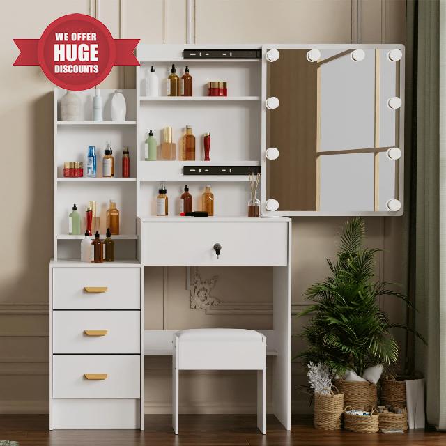 Vanity Set Makeup Vanity Desk with Mirror and Lights