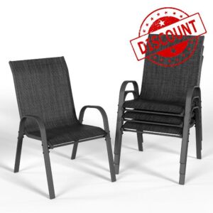 VONZOY Patio Dining Chairs Set of 4